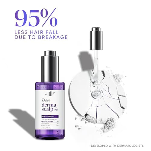 Dove Derma Scalp Density Boost 3-in-1 Scalp Serum With Prebiotic Glycerin,Zinc + Peptides,and Niacinamide For Breakage And Hair Thinning 2 oz,(Pack of 2)