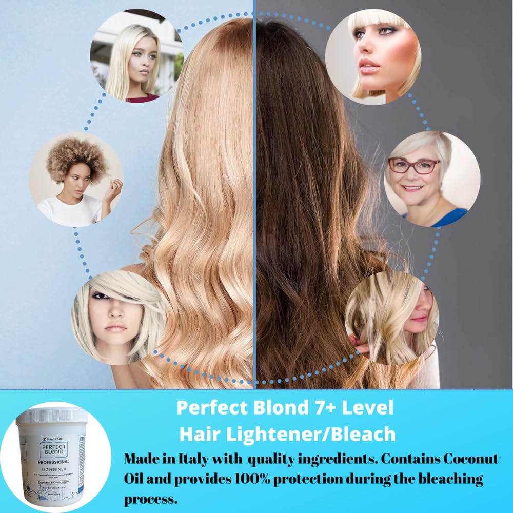 1.1 Pound Tub Premium White Toner Dye Hair Bleach Powder Lightener + 13.5 OZ 9% 30 Vol Developer +More (White Lightening Powder)