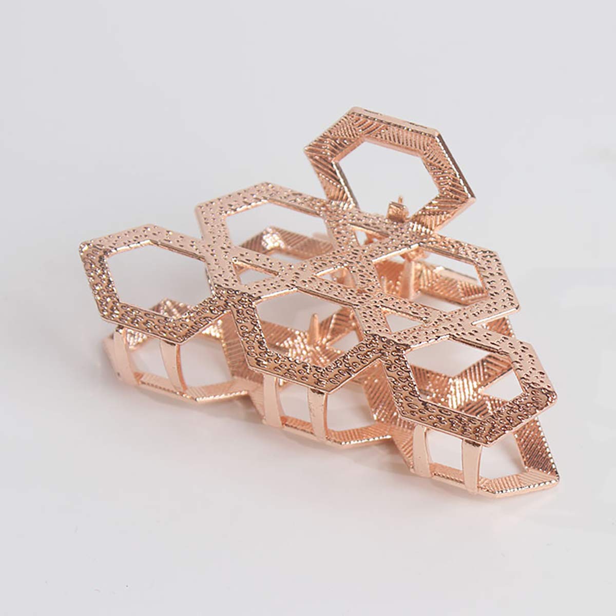 Women Vintage Metal Hair Jaw Clips Hair Clamp Hair Claw Hairpin Accessories (Rose gold)