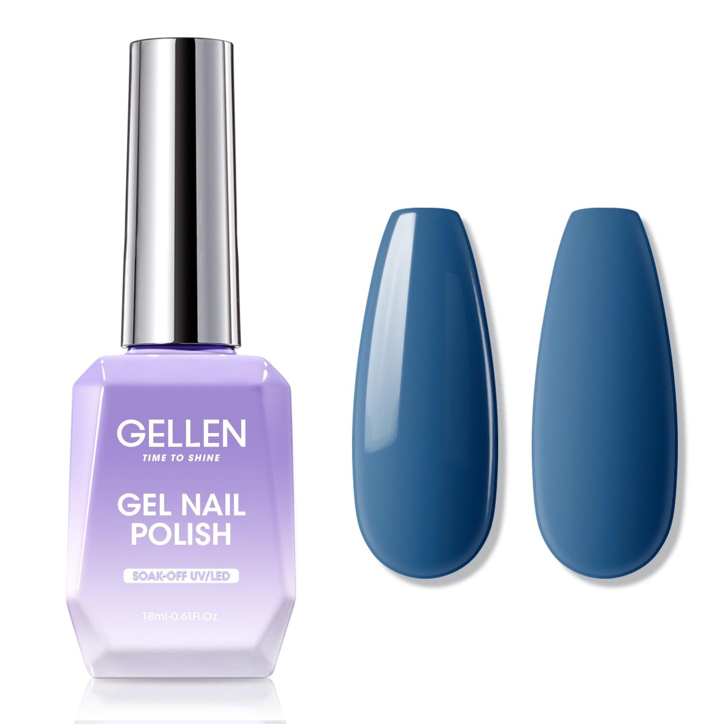 Gellen Gel Nail Polish, 18ml Haze Blue Gel Nail Polish Dark Blue Nail Polish Gel Soak Off UV LED Nail Gel Polish Nail Art DIY Manicure Home Salon Gifts for Women Girls