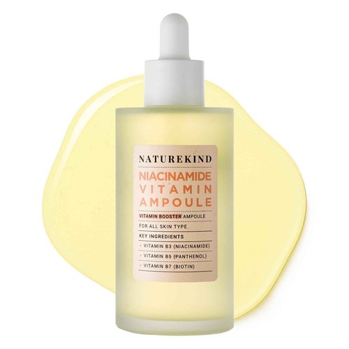 NATUREKIND Niacinamide Vitamin Ampoule - 20,000ppm Vitamin B3 Concentrated Serum, Panthenol, Hydrating, Fine Lines, Post Acne Marks, Uneven Skin Tone & Dull Skin, Korean Skin Care, 100ml, 3.38 fl.oz.