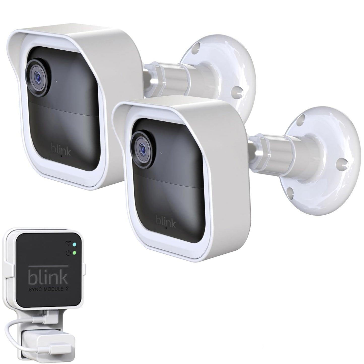 Blink Outdoor 4 (4th Gen) Camera Mount, Weatherproof Protective Housing and 360° Adjustable Mount with Sync Module 2 Mount for Blink Outdoor Security Camera System (White, 2 Pack)