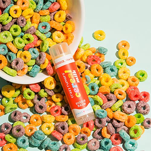 Crazy Rumors Biggie Cereal Milk Flavored All Natural, Plant Based Lip Balm to Moisturize and Nourish your Lips - Cereal Milk Biggie Tube 0.6 oz (4x Larger than standard 0.15 oz lip balm)