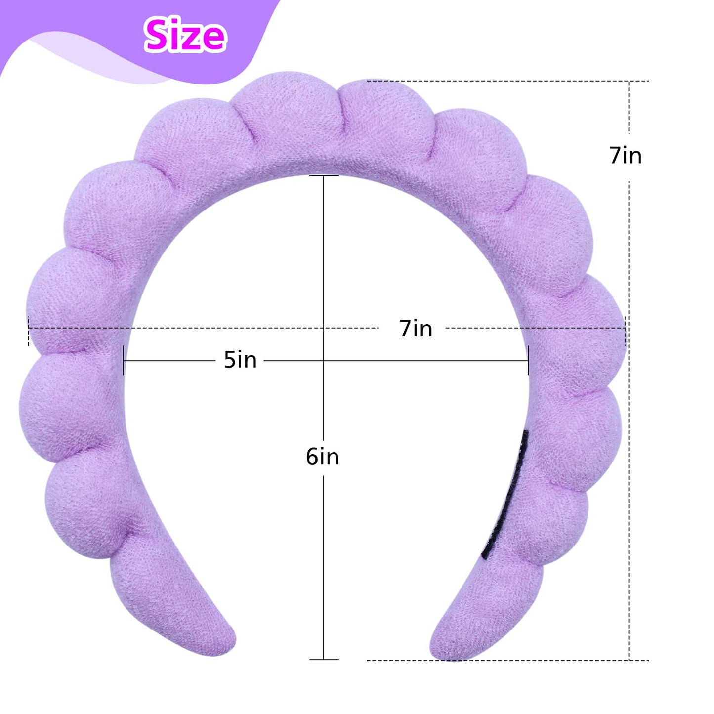 YU KUI LX 14 Knots Upgraded Spa Headband,Makeup Headband,Headband For Washing Face,Skincare Headbands,Headbands For Women Non Slip, Bubble Headband,Home Life Headband (02# Purple)