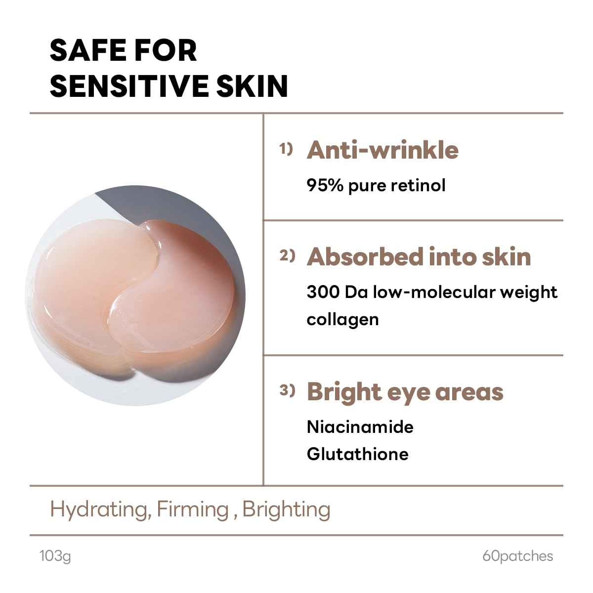 Mediheal Retinol Collagen Under Eye Patches & Collagen Ampoule Pad for Daily Skin Elasticity Care