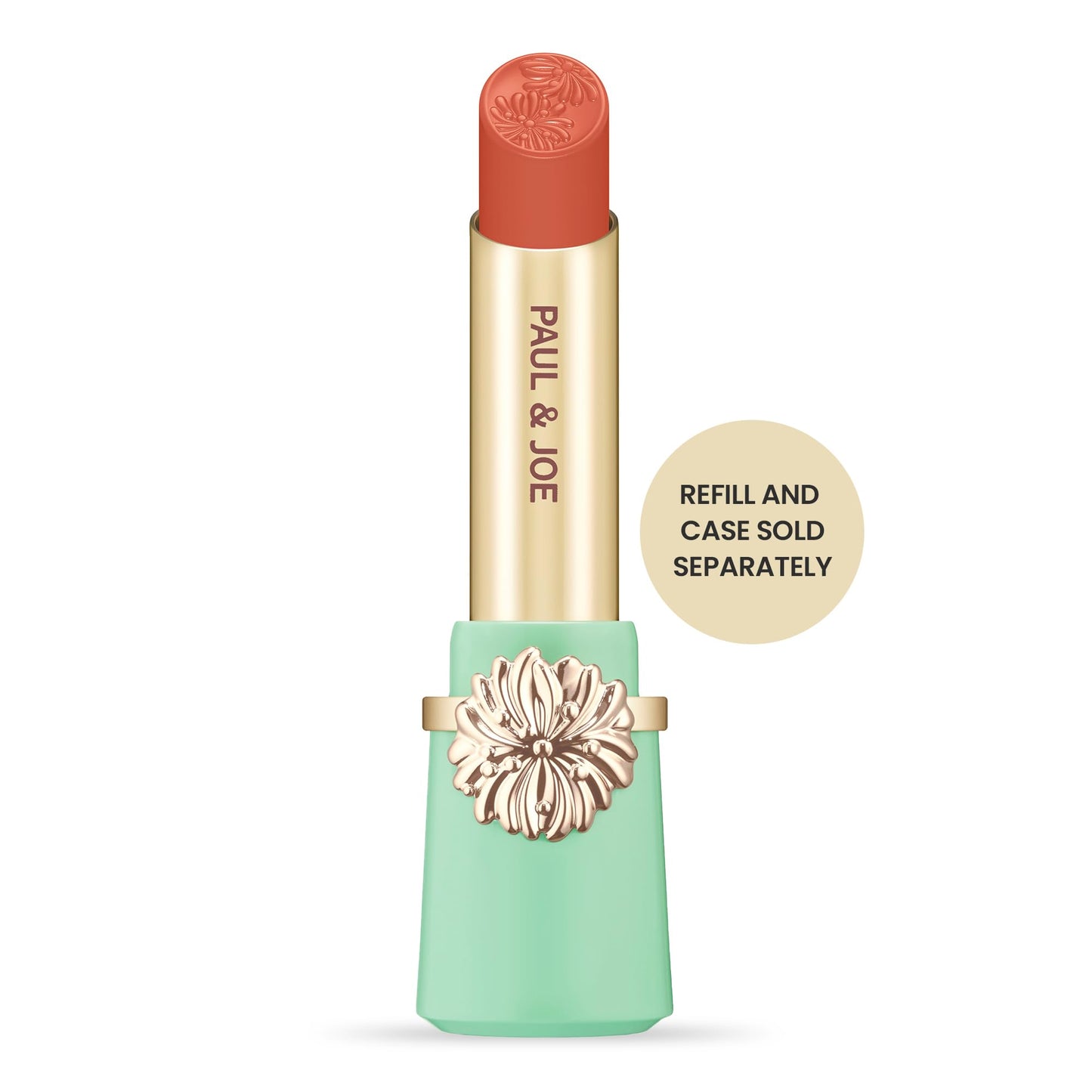 Paul & Joe Moisturizing Lipstick Refill Only, Case Sold Separately, Long Lasting Lipstick for Highly-Pigmented Lip Color, 21 Canary Humming, Cheerful Cream Orange Lip Stick, 0.10 oz