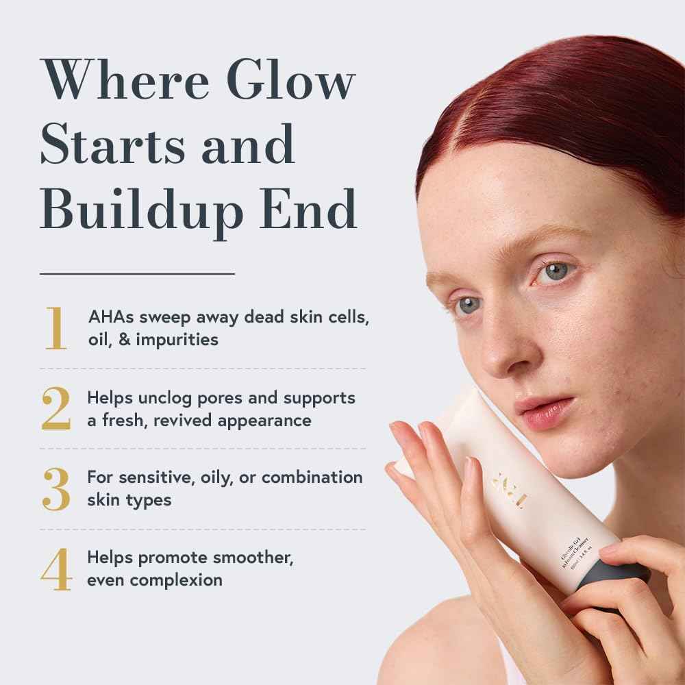 Glycolic Gel To Foam Facial Cleanser (100ml/3.4oz) | Foaming Face Wash| Natural, Plant-Based & Science-First Skincare Routine for Men & Women