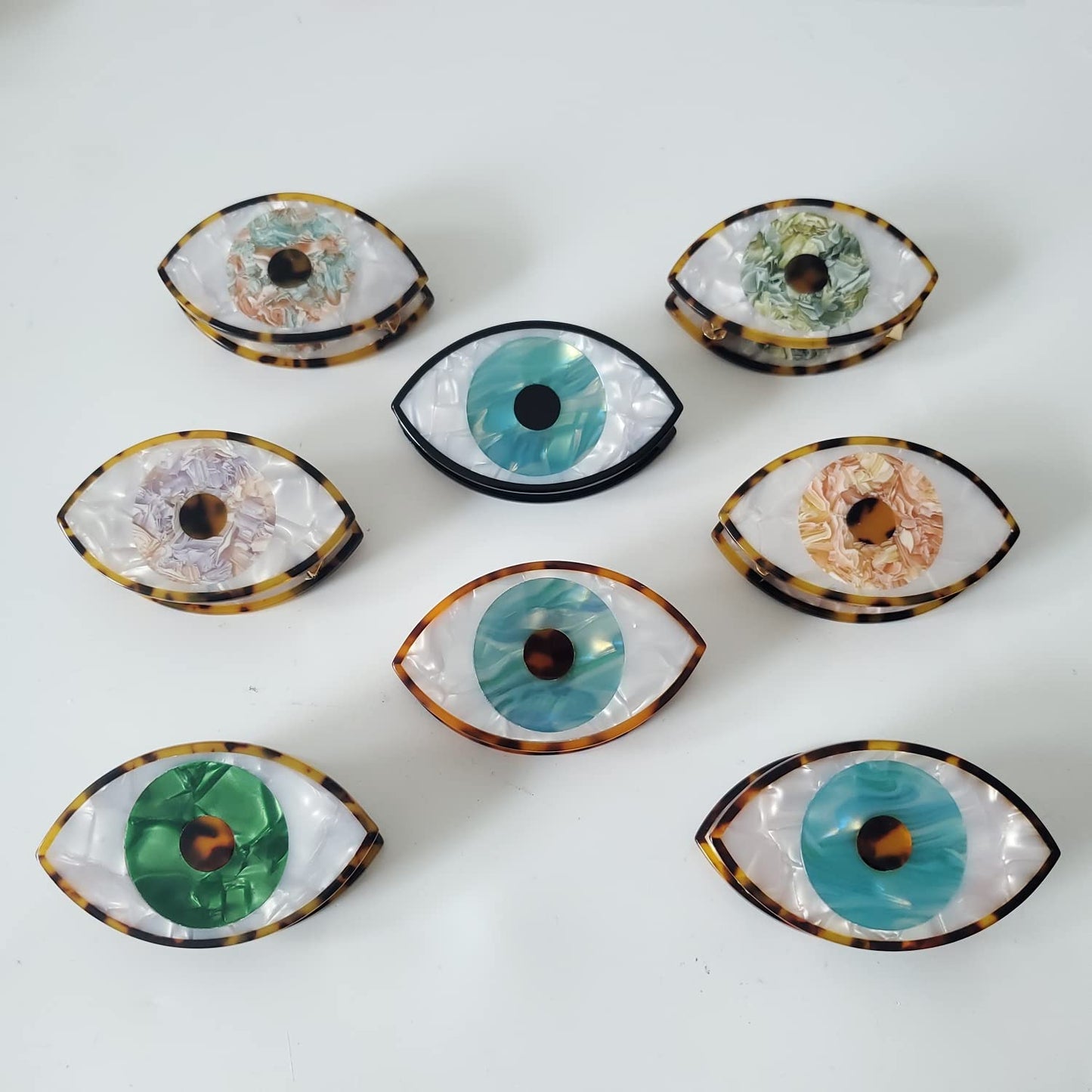 Big Evil Eye Claw Clips,Cellulose Acetate Hair Clips,Hair Claw Clips for Women,S7