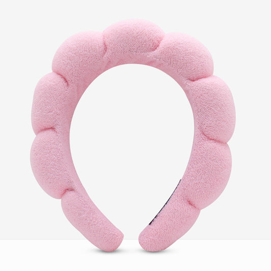 Spa Headband for Washing Face, Makeup, Facial and Skincare. Bubble Skin Care Head Band. Puffy Terry Cloth, Non Slip Get Ready Hairband for Women, Teens, Girls. Cute Hair Accessories.