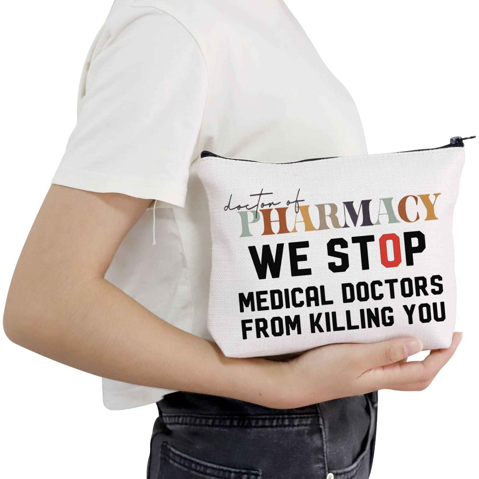 POFULL pharmacology Gift Pharmacy Tech Gift Doctor of Pharmacy Cosmetic Bag Pharmacist Gift (Doctor of Pharmacy bag)