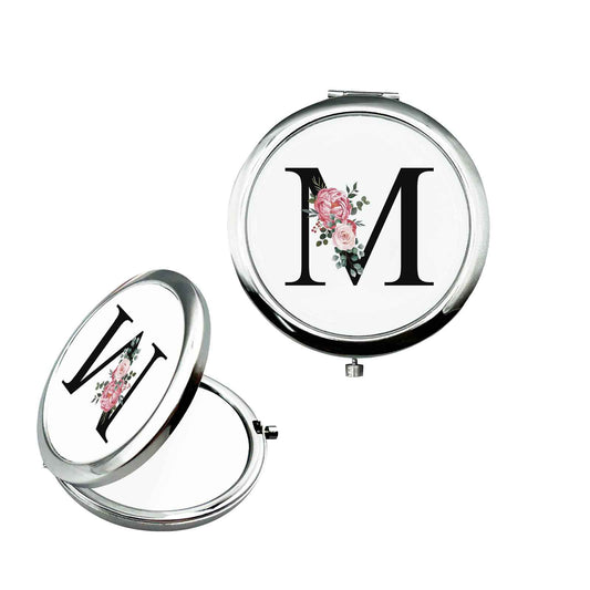 JEKUGOT Personalized Makeup Mirror Small Mirror Pocket Mirror Bride To Be Gifts Engagement Gifts Personalized Gift Mirrors A-Z Gifts for Women Birthday Gifts(M)