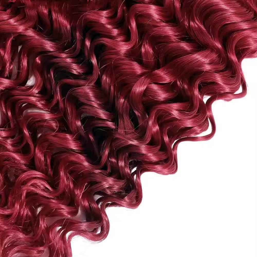 Water Wave Human Hair Bundles 14 16 18 Inch #99J Burgundy Bundles Human Hair Red 12A Unprocessed Native Virgin Hair 100/PC 3 Extensions Wet and Wavy Weave for Women