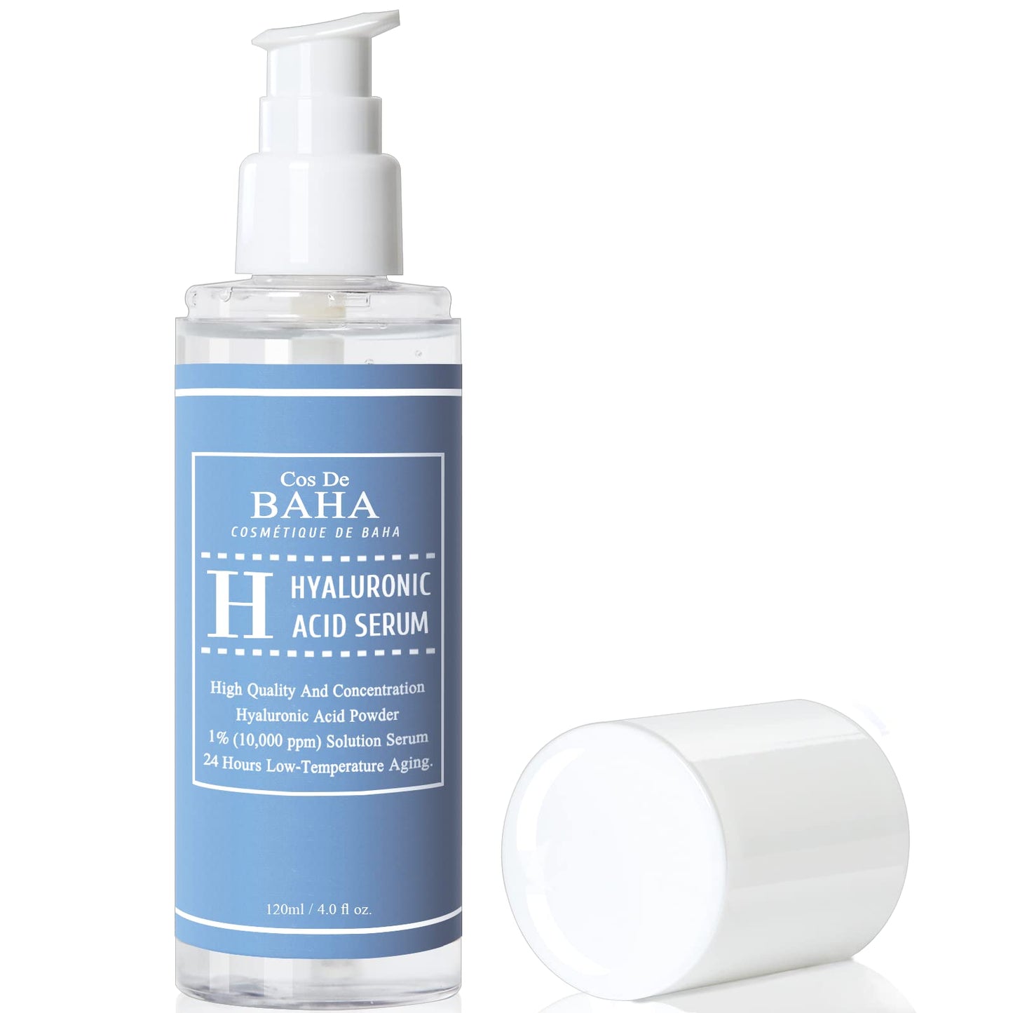 Pure Hyaluronic Acid 1% Powder Serum for Face 10,000ppm - Fine Line + Intense Hydration + facial moisturizer + Visibly Plumped Skin 4 Fl Oz