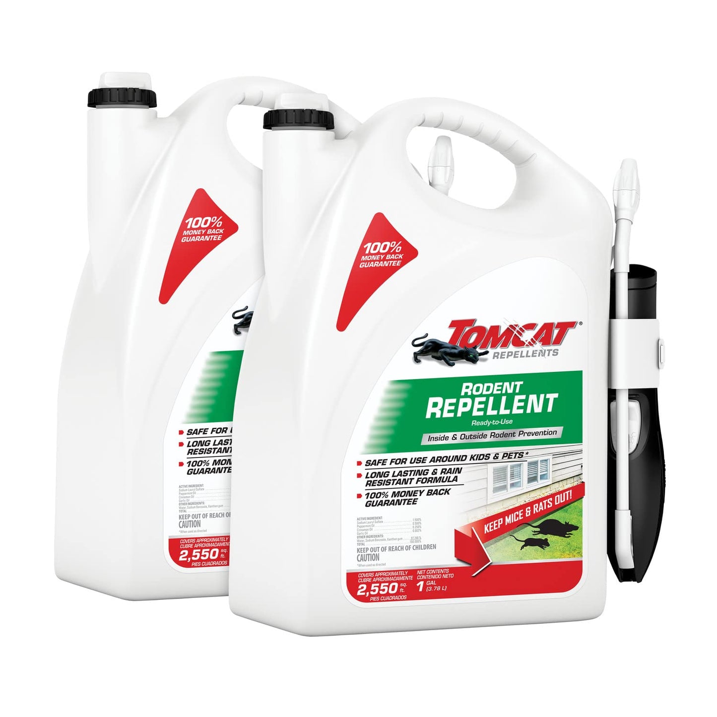 Tomcat Rodent Repellent for Indoor and Outdoor Mouse and Rat Prevention, Ready-to-Use, 1 gal. (2-Pack)