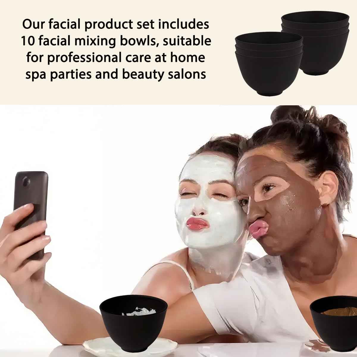 Rowcay 6 Piece Silicone Mixing Bowl Set, 3.93-Inch Microwaveable Silicone Bowls, Facial Bowls for Aestheticians, for Facial Masks, Mud Masks and Other Skin Care Products