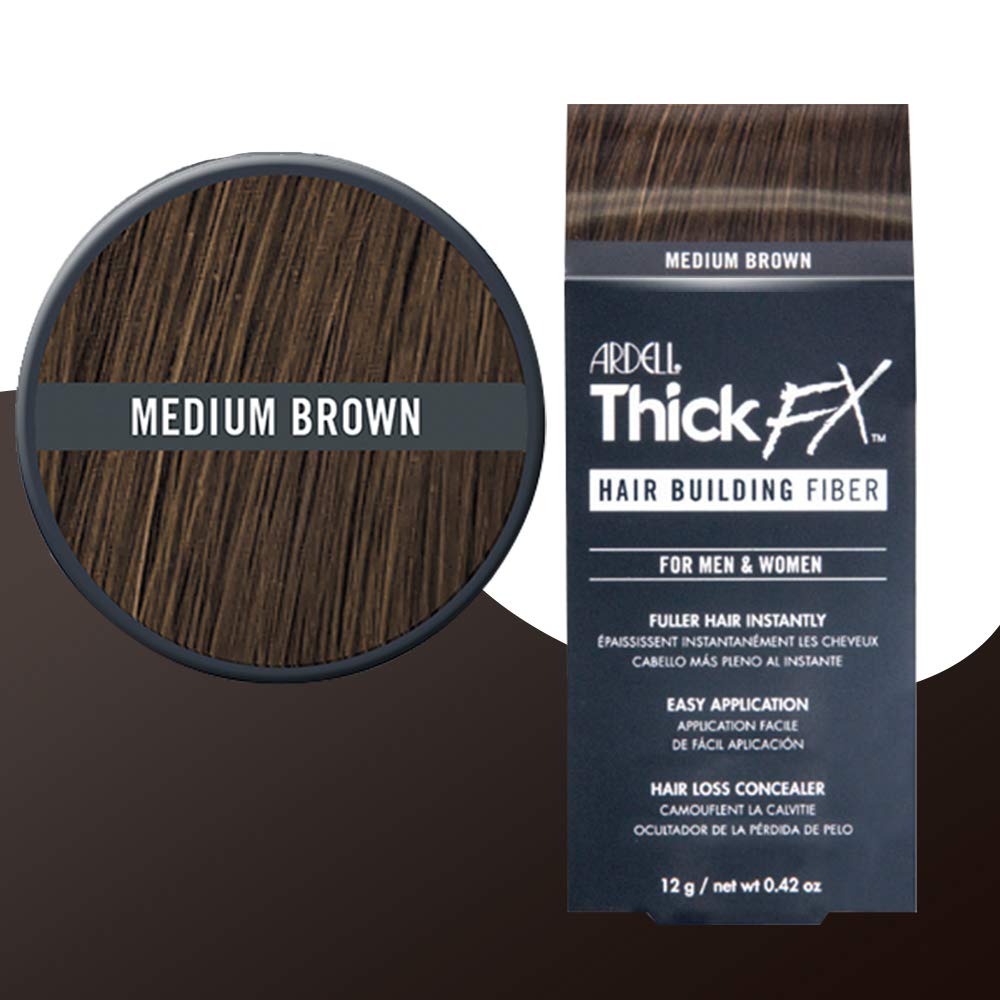 Ardell Thick FX Medium Brown Hair Building Fiber for Fuller Hair Instantly, 0.42 oz