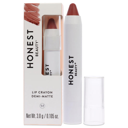 Honest Beauty Lip Crayon-Demi-Matte, Marsala with Jojoba Oil & Shea Butter | Lightweight, High-Impact Color | EWG Certified + Dermatologist tested + Hypoallergenic & Cruelty free | 0.105 oz.