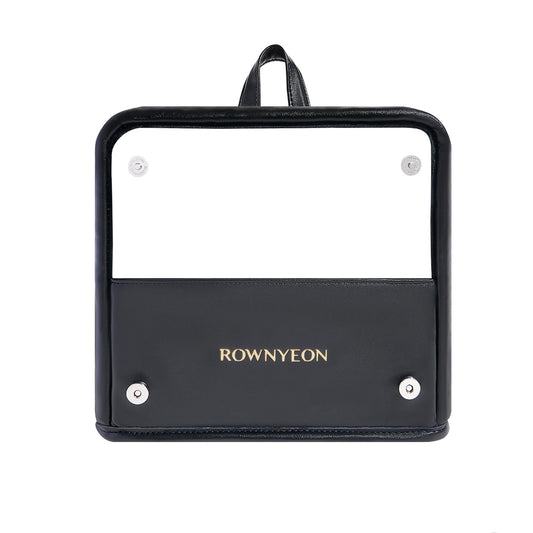 ROWNYEON Makeup Brush Bag, High Capacity Stand-Up Makeup Brush Holder, Travel Professional Cosmetic Bag Artist Organizer Bag Large Makeup Brush Case with Adjustable Divider (Brushes Not included)