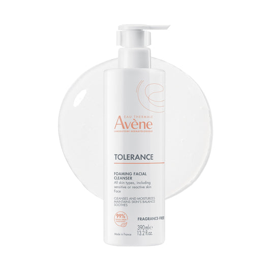 Avène Tolerance Daily Foaming Facial Cleanser, For All Skin Types Including Sensitive, Reactive Skin, Glycerin & Niacinamide Daily Use Face Wash, Fragrance-Free, Dermatologist Tested, Non-Comedogenic