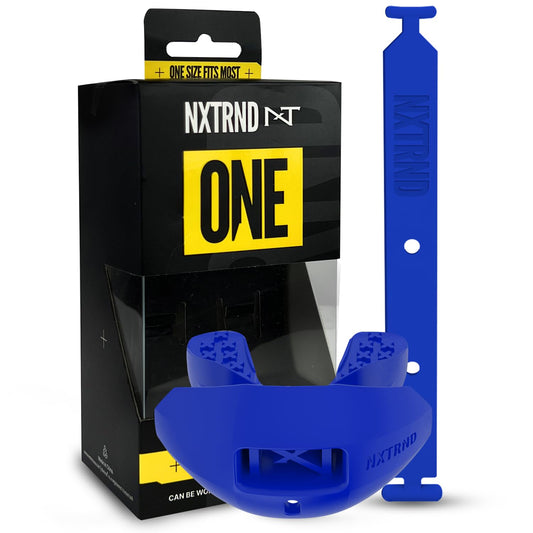 Nxtrnd One Football Mouth Guard, Strap Included, Fits Adult & Youth (Royal Blue)