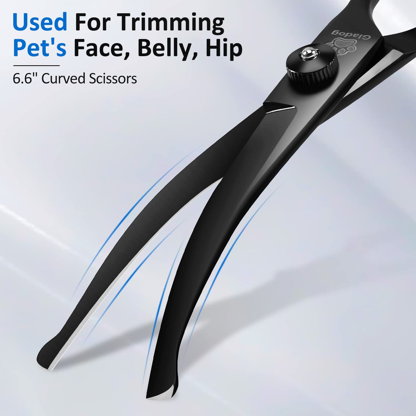 Dog Grooming Scissors Kit with Safety Round Tips, GLADOG Professional 5 in 1 Grooming Scissors for Dogs