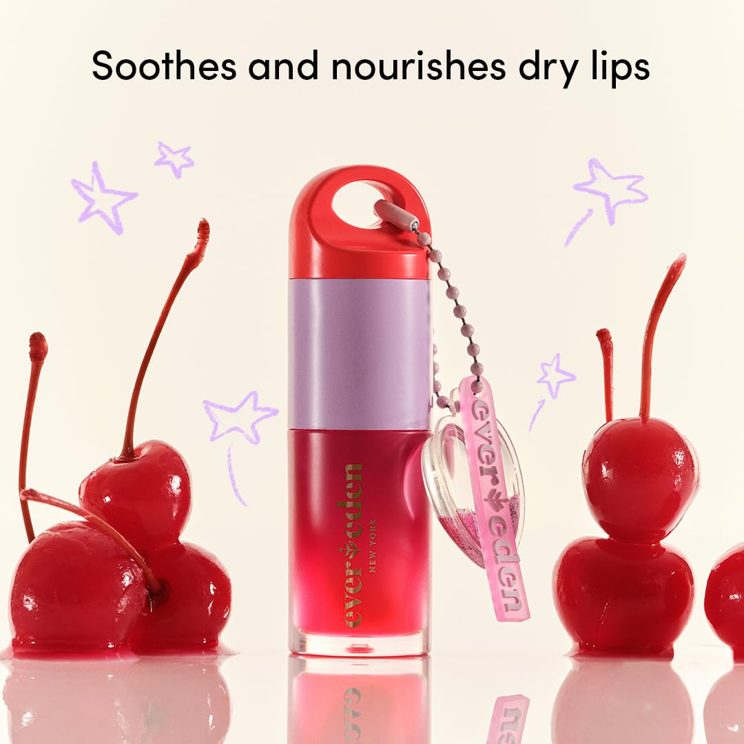 Evereden Kids Tinted Non Toxic Lip Gloss: Sheer Red - Non Toxic Kids Makeup - Vegan Clean Makeup for Kids - Soothing & Hydrating Kid Lip Gloss - Cherry, Peach, & Cranberry Oils Girls Makeup