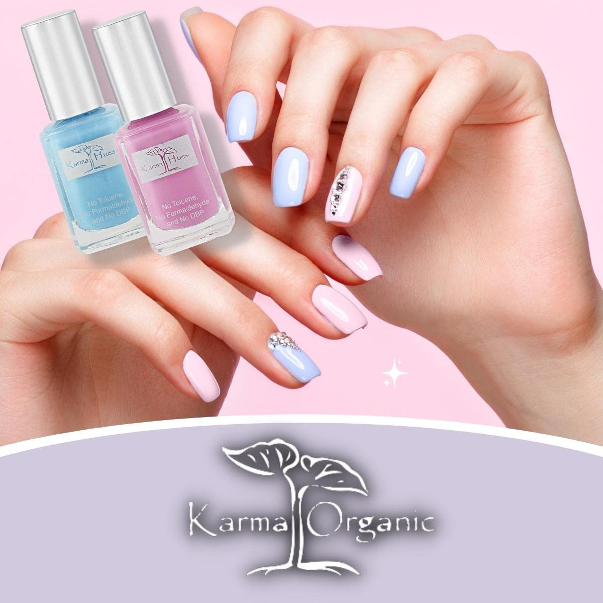 Karma Organic Natural Non toxic Nail polish - Vegan and Cruelty Free Nail Paint for Nail Art - Fast Drying Nail Polish for Women - Long Lasting Nail Polish (Lala Lilac)