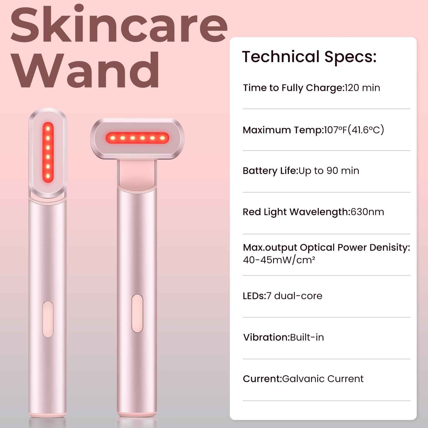 Red-Light-Therapy-for-Face,7 in 1 LED Light-Therapy-Wand for Face and Neck - Microcurrent Facial Device for Anti-Aging - Face & Eye Massager Skincare (7 Colors led Light)