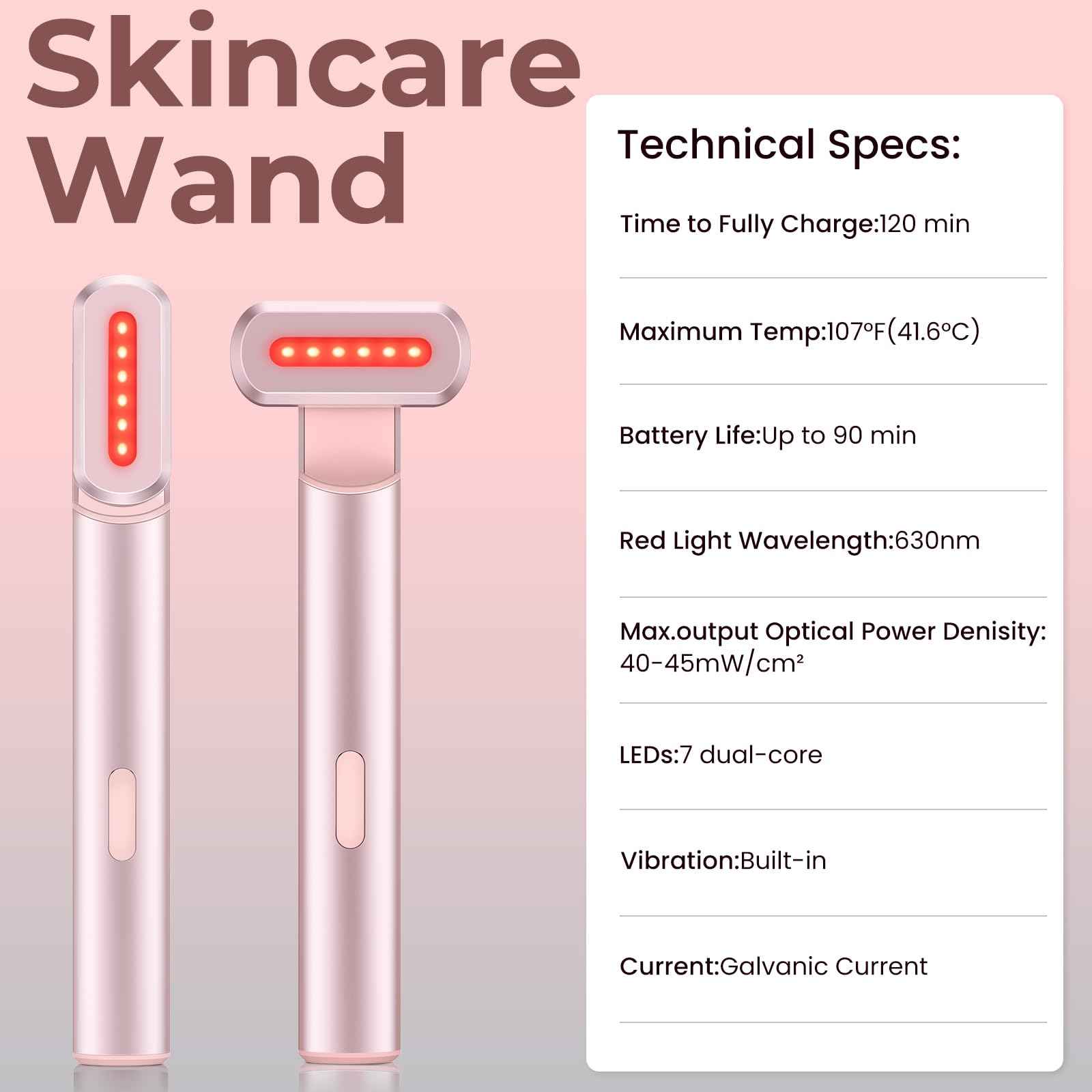 Red-Light-Therapy-for-Face,7 in 1 LED Light-Therapy-Wand for Face and Neck - Microcurrent Facial Device for Anti-Aging - Face & Eye Massager Skincare (7 Colors led Light)