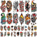 77 Sheets Temporary Tattoo Stickers - Animals & Flowers Waterproof