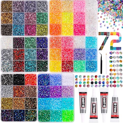 Bedazzling Kit 54000 Gems 72 Colors with B7000 Glue