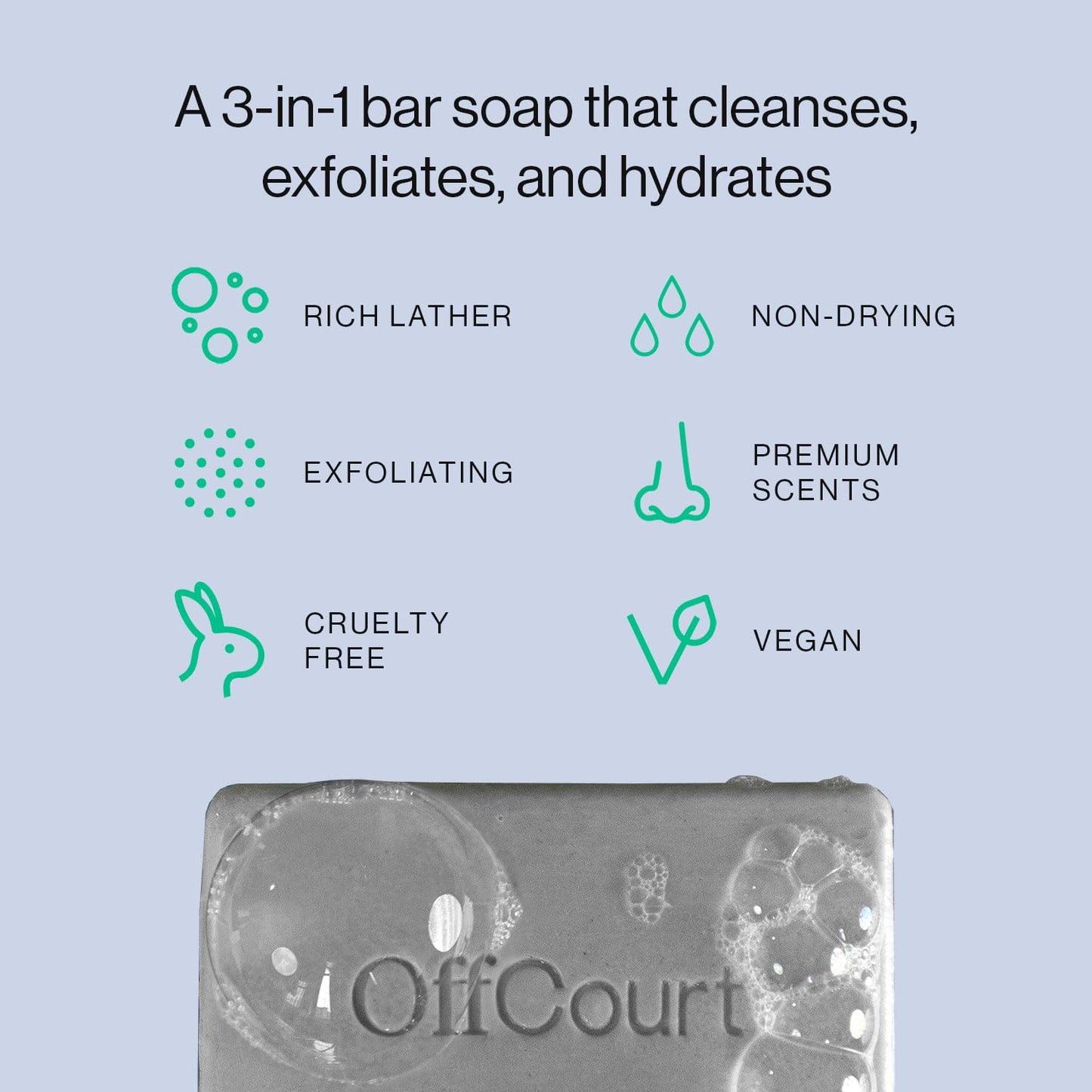 OffCourt Exfoliating Body Soap – Deep Cleansing & Exfoliating Soap for Men & Women. Non-Drying Bar. 2 Fragrances: Fig Leaves + White Musk & Coconut Water + Sandalwood Scent. (5oz, 2 Pack)