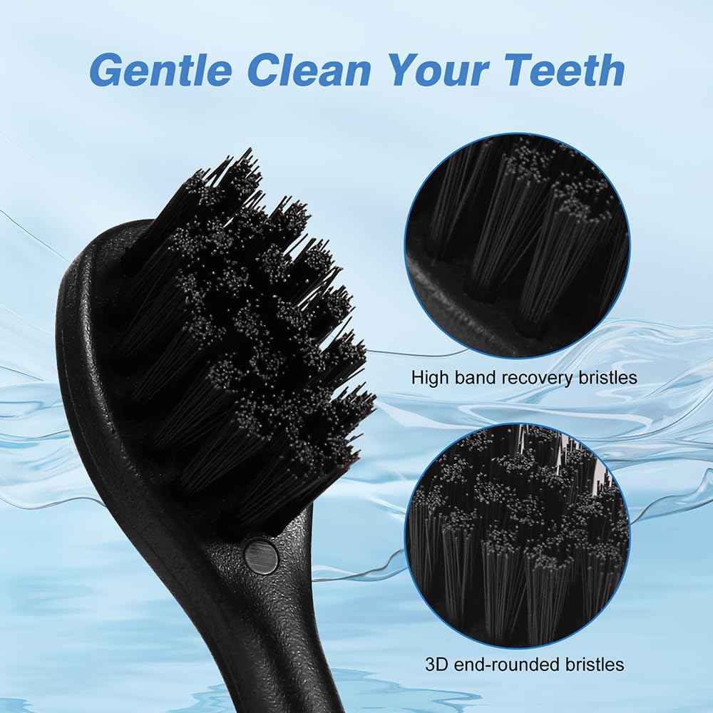 6 Pcs Replacement Toothbrush Heads for Curaprox Hydrosonic Electric Toothbrush Adults with Dust Cover, Black