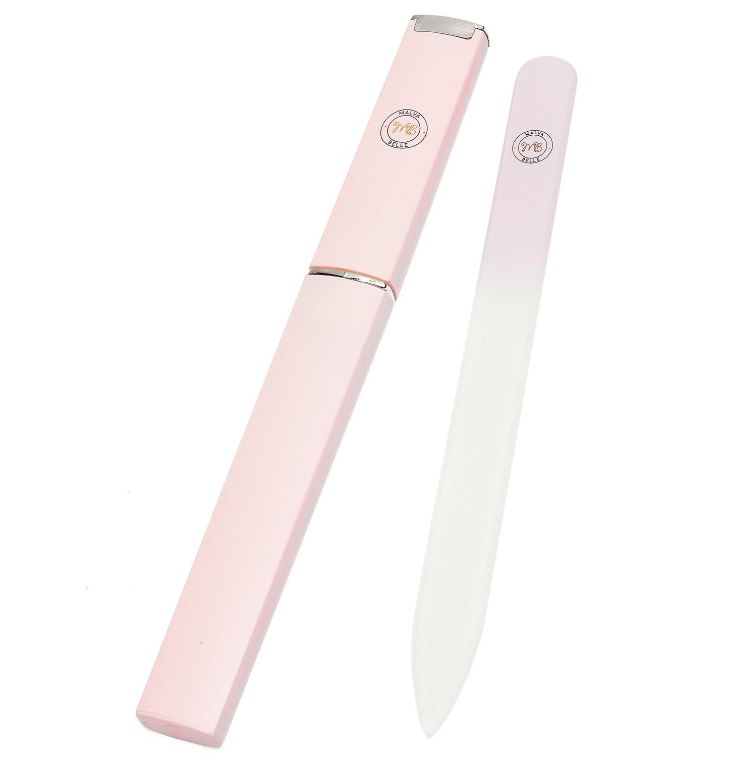 Malva Belle Best Crystal Glass Nail File for Women - Nail File & Travel Case - Nail File Set - Heavy Duty Nail File for Natural Nails, Gel - Professional Nail Shaper – Nail Essentials - Pink 3mm