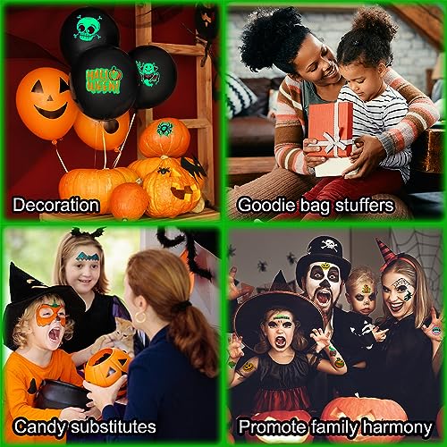 Glow in Dark Halloween Temporary Tattoos for Kids, 102 PCS
