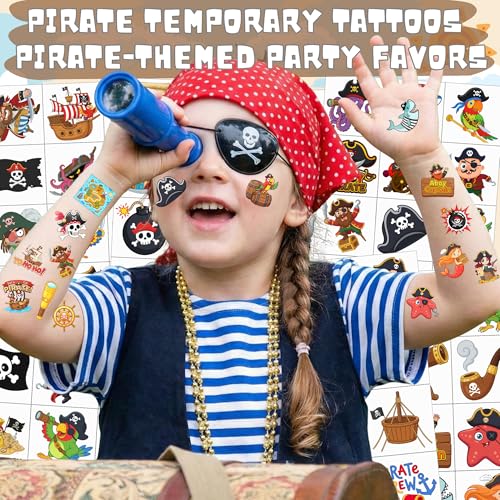96 Pirate Temporary Tattoos - Party Favors & Classroom Rewards
