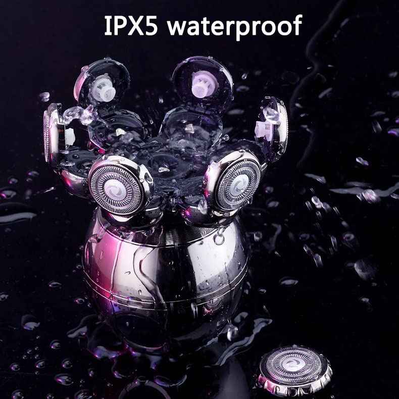 Upgrade 7 Heads Men’s 5-in-1 Electric Head Shaver for Bald Men,Multifunctional Electric Razor for Men，Cordless Rechargeable Travel Groomin Hair Trimmer Kits