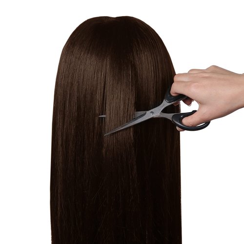 Armmu 26"-28" Mannequin Doll Head with 60% Real Hair, Hairdresser Practice Training Head Cosmetology Manikin Doll Head with 9 Tools and Clamp - #4 Brown