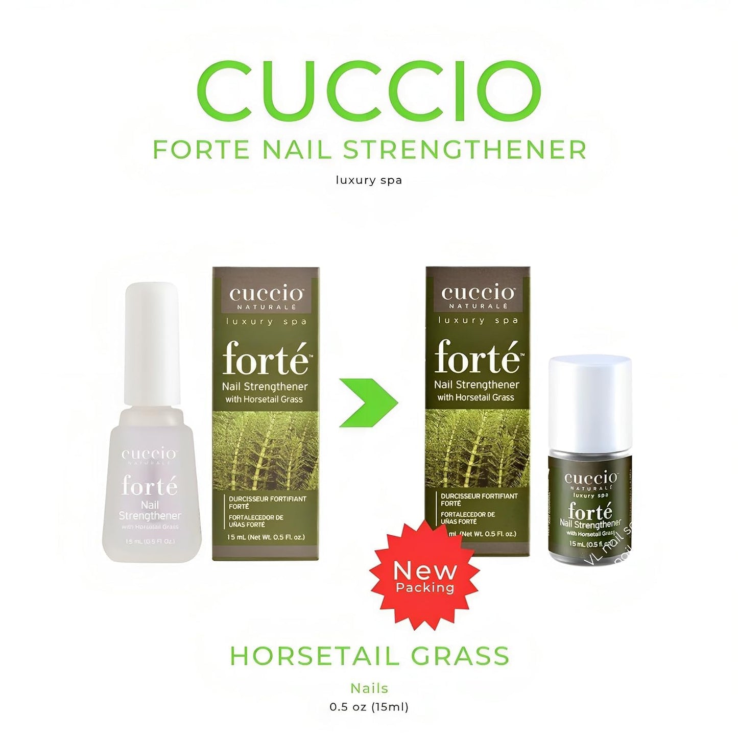 Cuccio Naturale Forte Nail Strengthener Treatment - With Horsetail Grass - Protects Against Cracking, Splitting And Breakage - Nutrient Rich Formula Makes Finger And Toenails More Pliable - 0.5 Oz