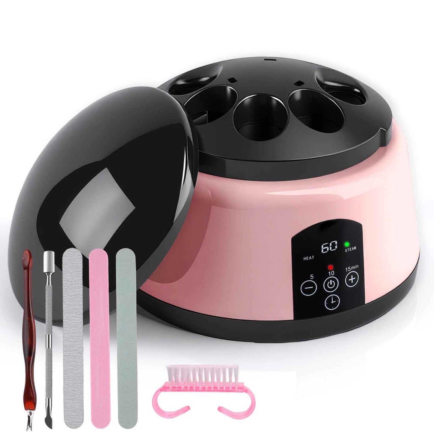 ANGNYA Electric Nail Soaking Bowl, Adjustable Temperature Gel Nail Polish Remover Machine Automatic Quick Remove Gel Steam Soak off Gel Polish Remover Electric Nail Polish Remover Nail Salon Home DIY