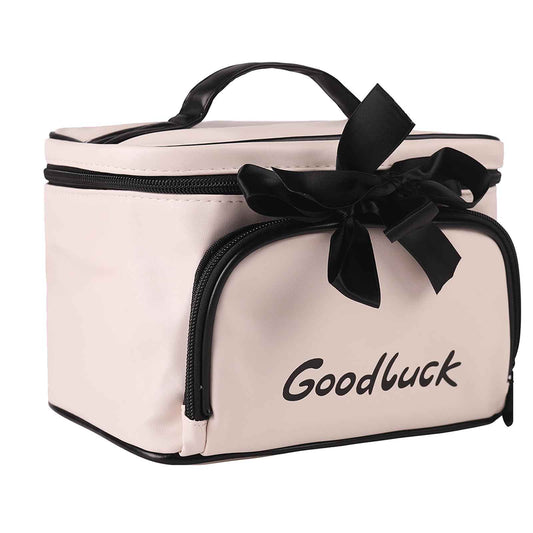 lllyan Travel Makeup Bag for Women, Large Capacity Makeup Portable Storage Bag, Flat Open Waterproof Storage, Toilet Bag Stand up Independent Compartment for Easy Access