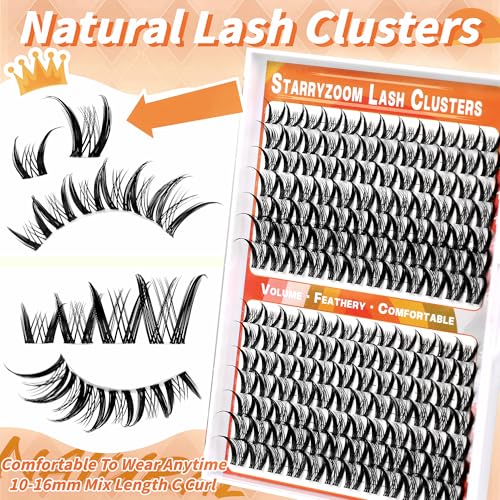 Wispy Lash Clusters Book, Doe-Eye Manga Clusters Fairy Natural Lashes 2 Styles Spiky DIY Individual Extensions Eyelash Kit 340Pcs Bulk Box CC Curl 10-18mm Mixed False Eyelashes