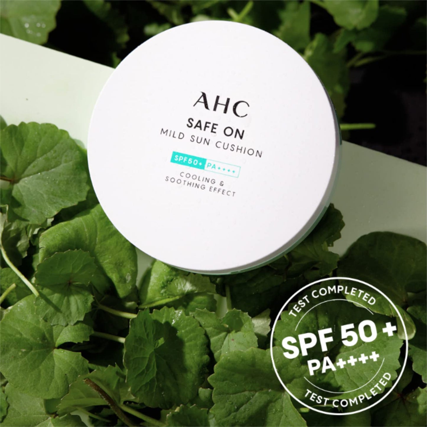 AHC Safe On Mild Sun Cushion SPF 50+ PA++++(25g + Refill) UV Protection Wrinkle Improvement Cooling & Soothing Care