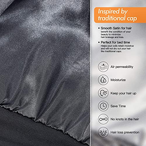 Silk Satin Lined Sleep Bonnet with Adjustable Strap