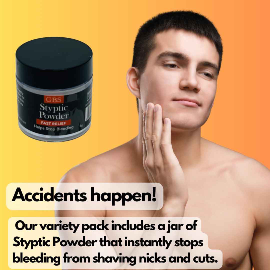 GENTS Double Edge Safety Razor Blade Variety Pack, 120 Count Razor Blade Sample Pack with Styptic Powder