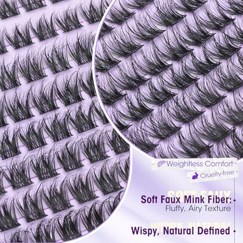 Wispy Fluffy Lash Clusters 8–14mm Natural CC Curl by Yawamica