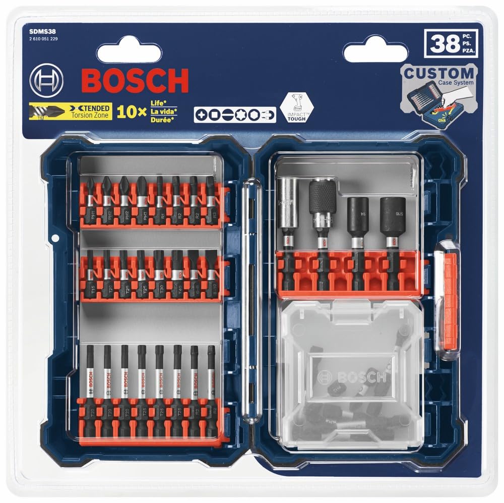 BOSCH SDMS24 24-Piece Assorted Impact Tough Screwdriving Custom Case System Set for Screwdriving Applications