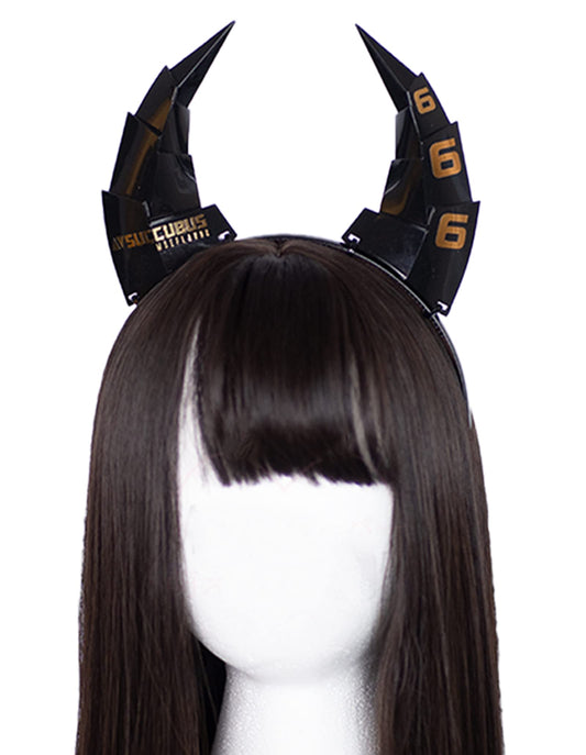 MOEFLAVOR Cyber Succubus Headband | Devil Horns Kawaii Anime Cyberpunk Head Band Matches Any Halloween and Cosplay Costume