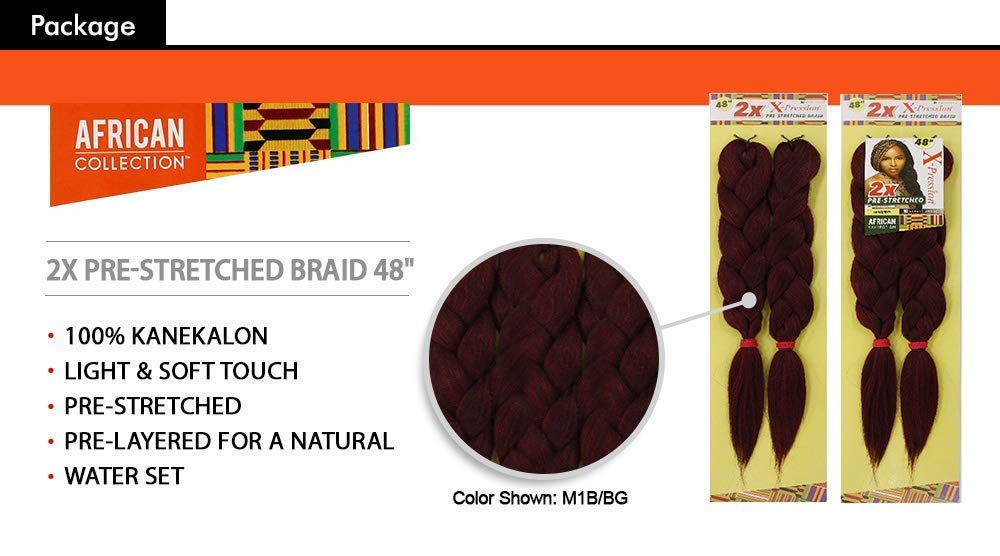 MULTI PACK DEALS! Sensationnel Synthetic Hair Braids XPRESSION 2X Pre-Stretched Braid 48" (3-PACK, M1B/30)