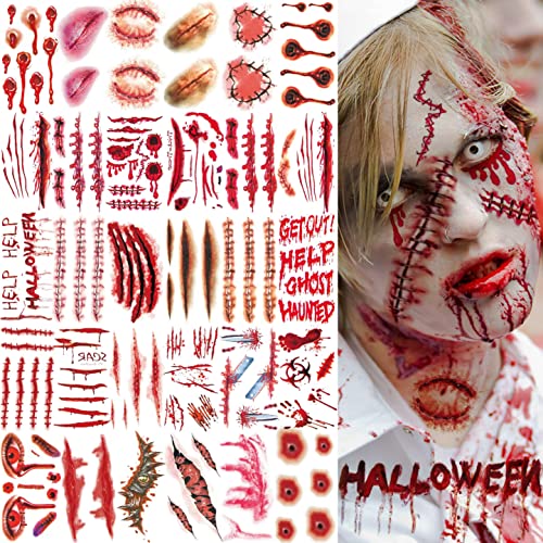 215+ PCS 3D Fake Scars Tattoo Temporary Halloween Makeup Kit
